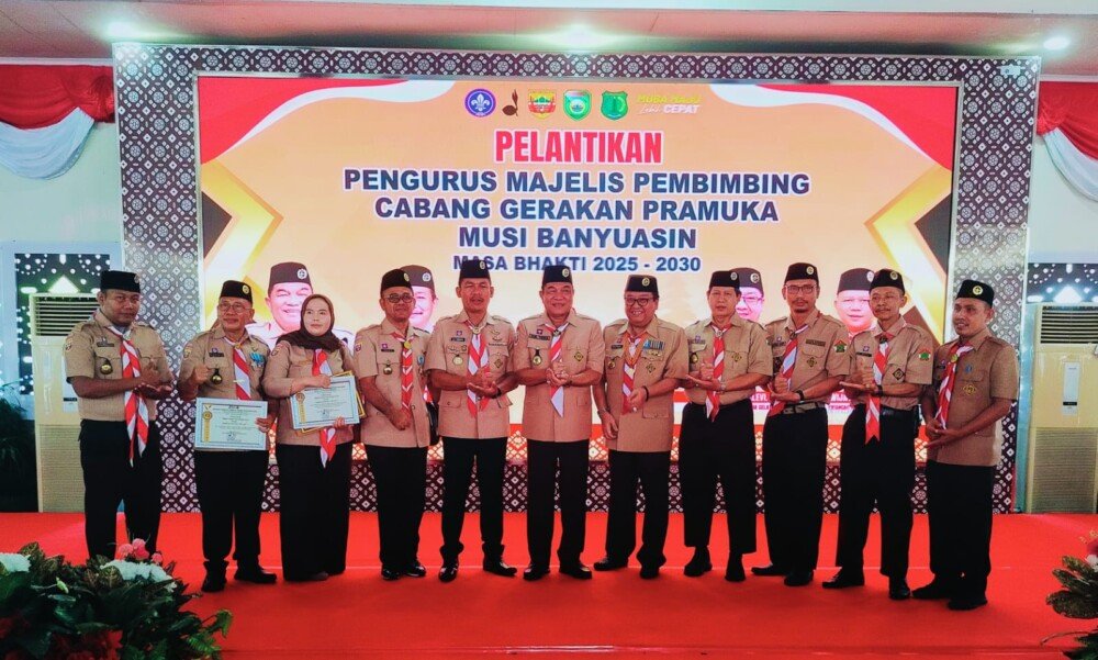 Bupati Muba Dilantik sebagai Ketua Mabicab Pramuka Masa Bakti 2025–2030, SAKO SPN Hadir Berikan Dukungan